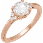 14K Rose Gold 6.5 mm Round .08 CTW Natural Diamond Semi-Set Engagement Ring