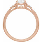 14K Rose Gold 6.5 mm Round .08 CTW Natural Diamond Semi-Set Engagement Ring