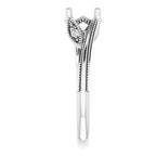14K White Gold Round .03 CTW Natural Diamond Semi-Set Nature Inspired Engagement Ring