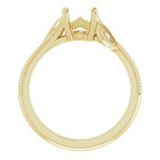 14K Yellow Gold Round .03 CTW Natural Diamond Semi-Set Nature Inspired Engagement Ring