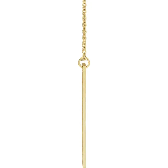14K Yellow Gold Engravable Bar 16-18" Necklace