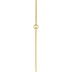14K Yellow Gold Engravable Bar 16-18" Necklace