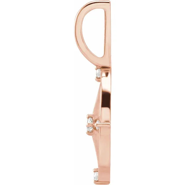 14K Rose Gold .03 CTW Natural Diamond Compass Charm/Pendant