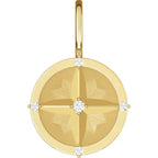 14K Yellow Gold .03 CTW Natural Diamond Compass Charm/Pendant