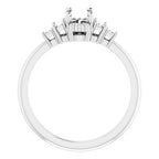 14K White Gold Oval 1/5 CTW Natural Diamond Semi-Set Engagement Ring