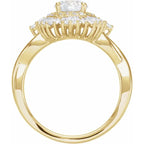 14K Yellow Gold 6.25-6.5 mm Round 5/8 CTW Diamond Semi-Set Engagement Ring