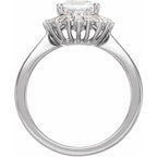 14K White Gold 5.7x5.7 mm Square 5/8 CTW Diamond Semi-Set Halo-Style Engagement Ring