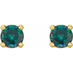 14K Yellow Gold Lab-Grown Alexandrite Earrings