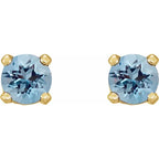 14K Yellow Gold Natural Aquamarine Earrings