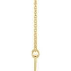 14K Yellow Gold Engravable Curved Bar 18" Necklace