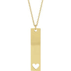 14K Yellow Gold Engravable Bar 16-18" Necklace