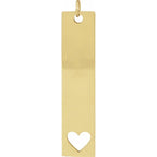14K Yellow Gold Engravable Bar Pendant