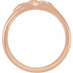 14K Rose Gold Oval Floral Signet Ring