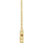 14K Yellow Gold Lowercase Script Granny 18" Necklace