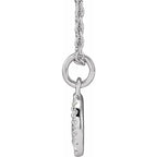 14K White Gold .08 CTW Natural Diamond Peace 16-18" Necklace
