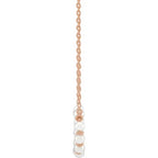 14K Rose Gold Cultured White Freshwater Pearl Bar 18" Necklace