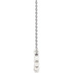 14K White Gold Cultured White Freshwater Pearl Bar 18" Necklace