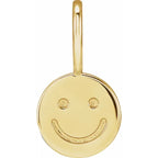 14K Yellow Gold Smiley Face Charm/Pendant