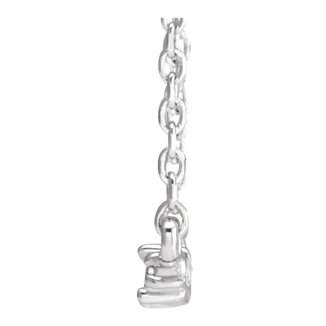 14K White Gold .0075 CTW Natural Diamond Semi-Set 18" Necklace