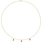 14K Yellow Gold Natural Mozambique Garnet 16" Necklace