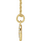 14K Yellow Gold .08 CTW Natural Diamond Peace 16-18" Necklace