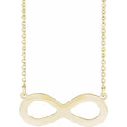 14K Yellow Gold Engravable Infinity Family 18" Necklace