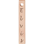14K Rose Gold Engravable Four-Sided Vertical Bar Pendant