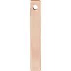 14K Rose Gold Engravable Four-Sided Vertical Bar Pendant