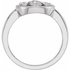 14K White Gold Oval Black Enamel Miraculous Medal Ring
