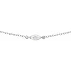 14K White Gold 1/4 CT Lab-Grown Diamond 16-18" Necklace