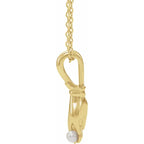 14K Yellow Gold Cultured White Seed Pearl Buddha Hand 16-18" Necklace