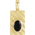 14K Yellow Gold Natural Black Onyx Pendant