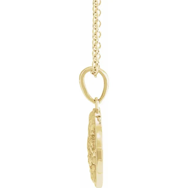 14K Yellow Gold Floral 16-18" Necklace