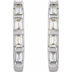 14K White Gold 1/10 CTW Natural Diamond Huggie Earrings