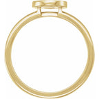 14K Yellow Gold Jesus Ring