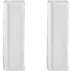14K White Gold Square Hoop Huggie Earrings
