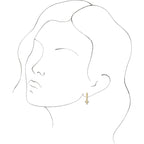14K Yellow Gold 1/10 CTW Natural Diamond Cross Hoop Earrings