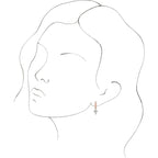 Sterling Silver Cultured White Seed Pearl Cross Hoop Earrings