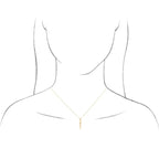 14K Rose Gold Engravable Four-Sided Vertical Bar 16-18" Necklace