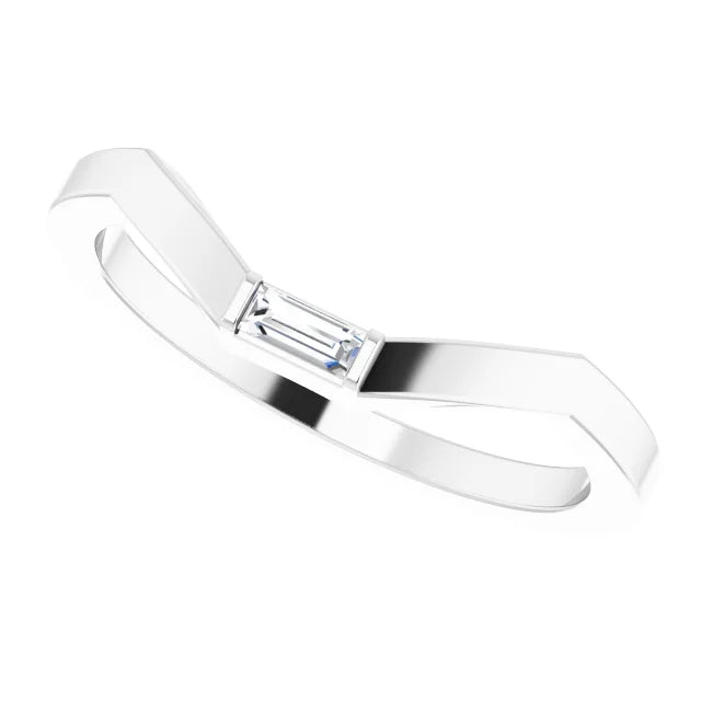 14K White Gold .05 CT Natural Diamond Matching Band