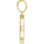 14K Yellow Gold Petite Multi-Gemstone Celestial Coin Pendant