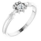 14K White Gold Stuller Lab-Grown Moissanite™ Claddagh Ring