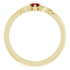 14K Yellow Gold Natural Black Onyx Claddagh Ring