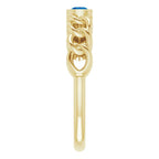 14K Yellow Gold Natural Blue Sapphire Curb Chain Ring