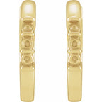 14K Yellow Gold Round 3-Stone Family Hoop Earring Mounting