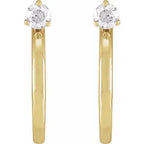 14K Yellow Gold 1/5 CTW Natural Diamond Hoop Earring