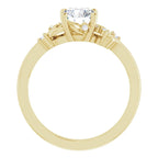 14K Yellow Gold 6.5 mm Round .06 CTW Natural Diamond Semi-Set Engagement Ring