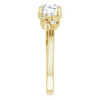 14K Yellow Gold 6.5 mm Round .06 CTW Natural Diamond Semi-Set Engagement Ring
