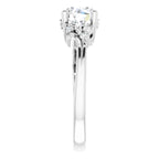 14K White Gold 6.5 mm Round .06 CTW Natural Diamond Semi-Set Engagement Ring
