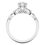 14K White Gold 8x6 mm Oval 1/6 CTW Natural Diamond Semi-Set Engagement Ring